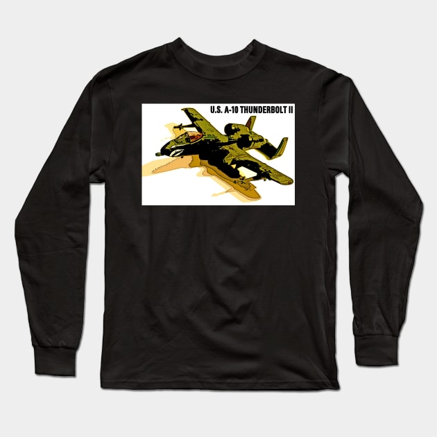 U.S. A-10 Thunderbolt II Warthog (Tan Camo) Long Sleeve T-Shirt by Busybob